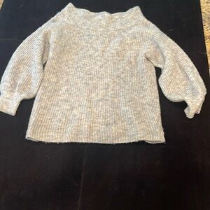 Cloth sweater, wide neck, balloon sleeves, blueish/gray color, very soft, size S